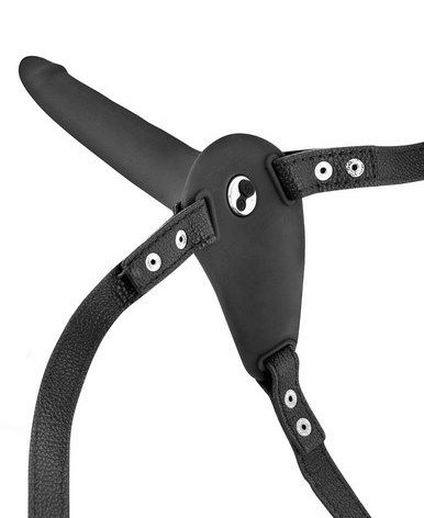 Страпон с вибрацией Fetish Tentation Vibrating Strap-On with Dildo, черный