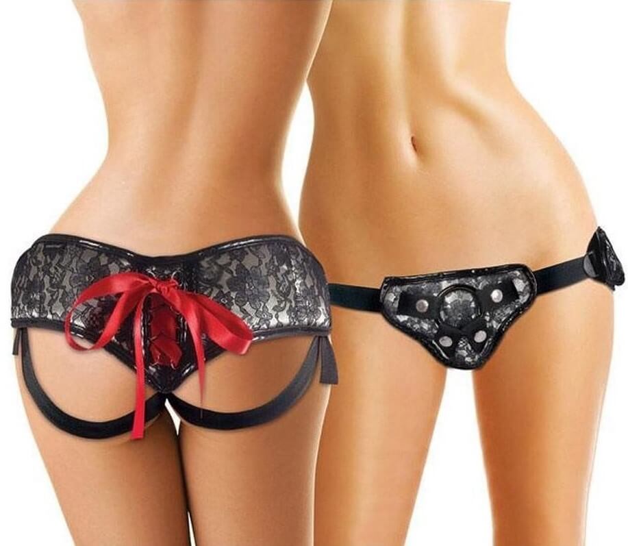 Трусики для страпона Sportsheets Platinum Lace Corset Strap-On