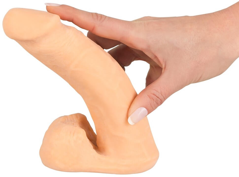 Реалистичный фаллоимитатор с мошонкой Nature Skin Real Dong, телесный