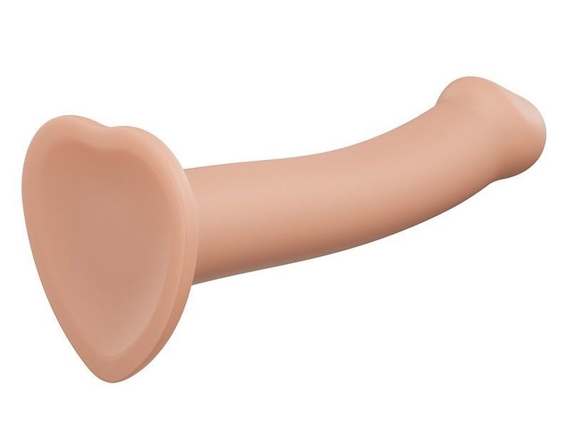 Насадка для страпона Strap-On-Me Dual Density Silicone Bendable Dildo - M, телесная