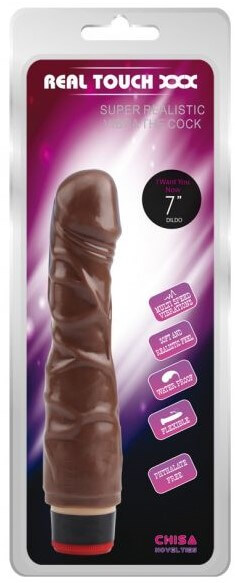 Реалистичный вибратор Real Touch XXX - 18 см, коричневый