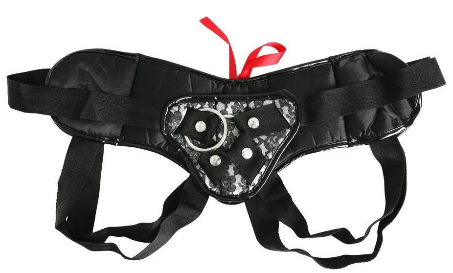 Трусики для страпона Sportsheets Plus Size Grey and Black Lace Corset Strap-On