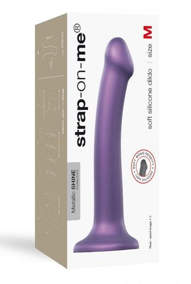 Насадка для страпона Strap-On-Me Mono Density Silicone Dildo - M, фиолетовая
