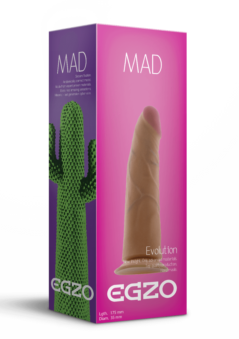 Фаллоимитатор на присоске Egzo Mad Evolution - 17,5 см, телесный