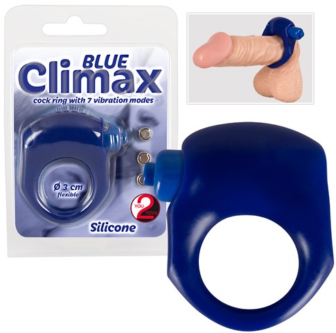 Виброкольцо Blue Climax, синее