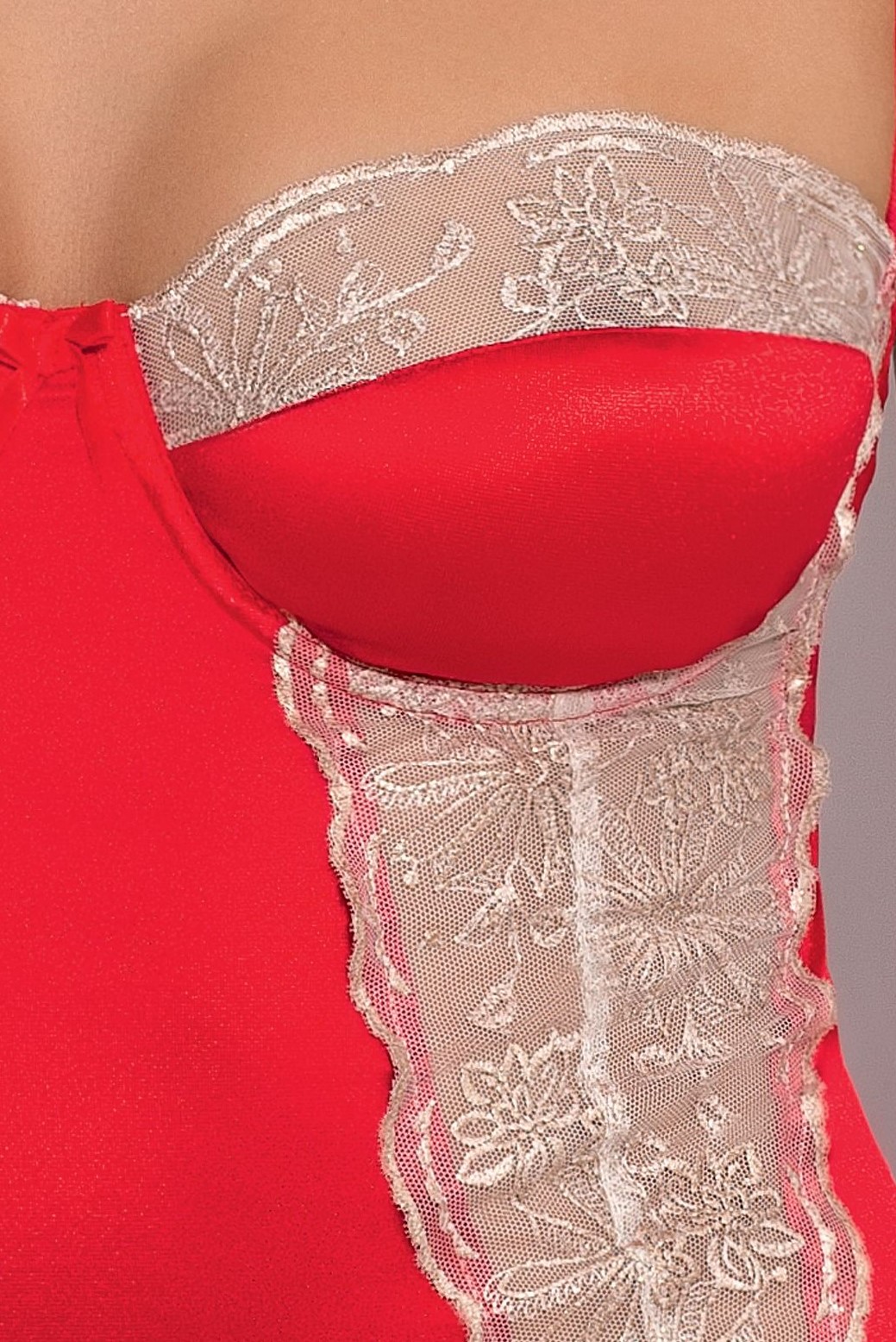 Эротическая сорочка Passion Exclusive Loraine Chemise S/M, красная