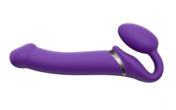 Безремневой страпон с вибрацией Strap-On-Me Vibrating Bendable Strap-on Size L, фиолетовый