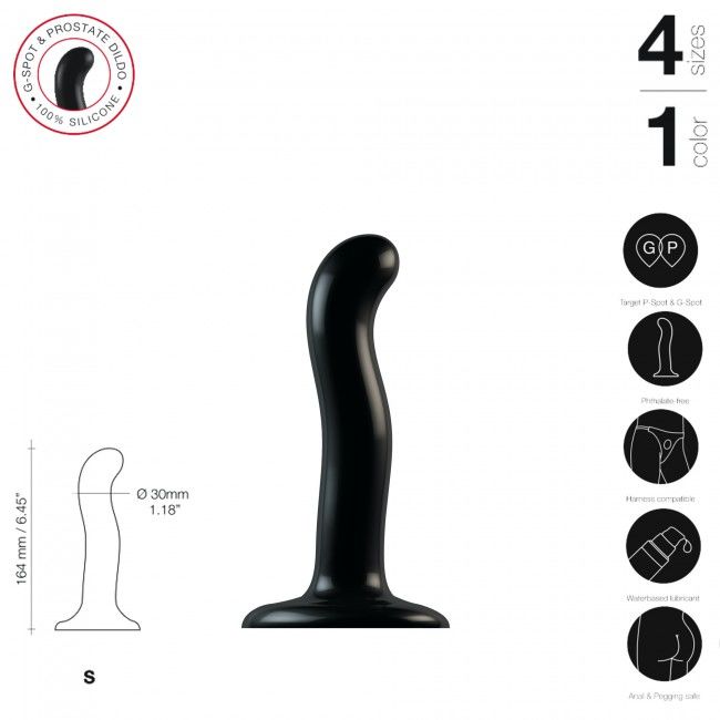 Насадка для страпона Strap-On-Me P&G-Spot Dildo - S, черная