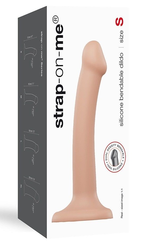 Насадка для страпона Strap-On-Me Dual Density Silicone Bendable Dildo - S, телесная