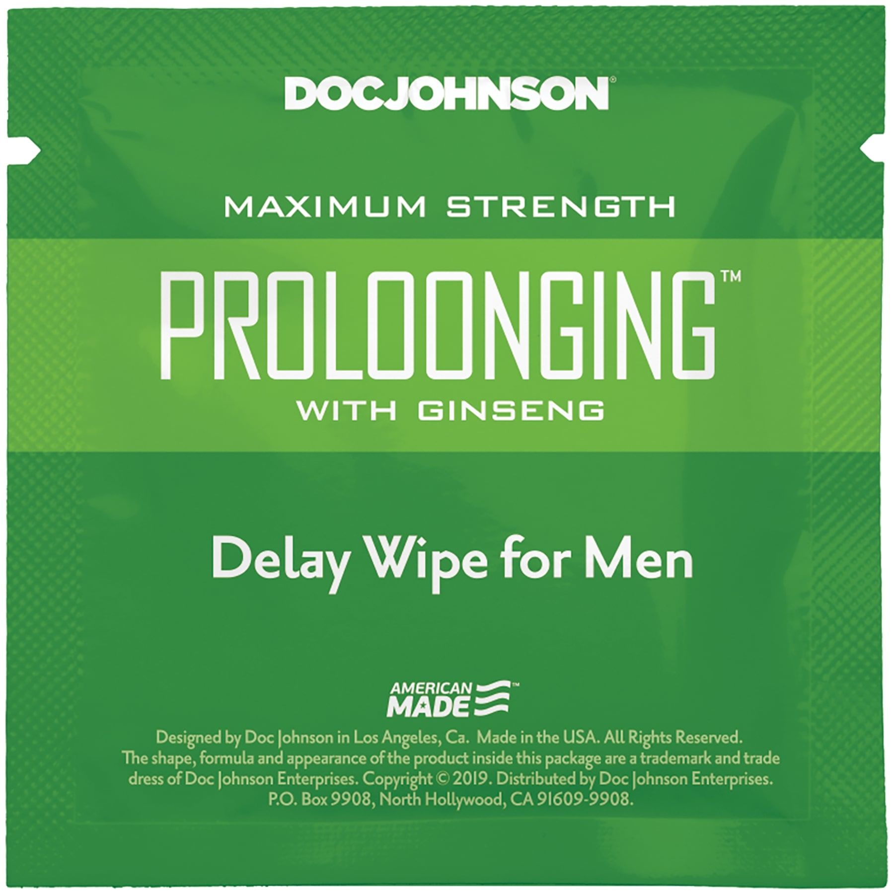 Салфетка-пролонгатор Doc Johnson Delay Wipe For Men - экстракт женьшеня