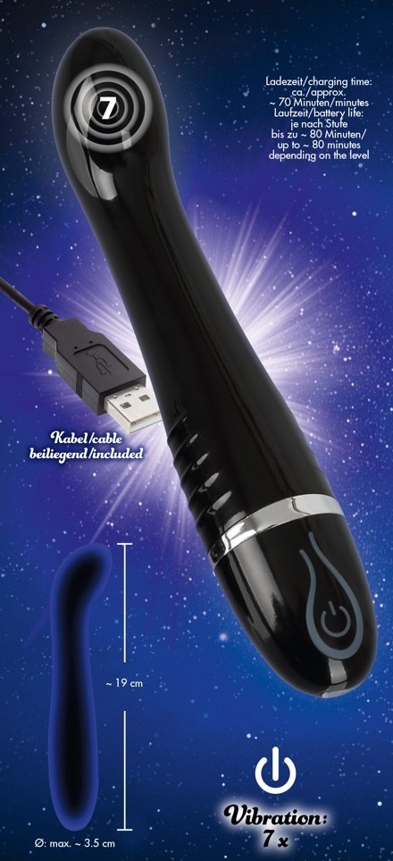 Вибратор для точки G Vibrator With Night Light, черный