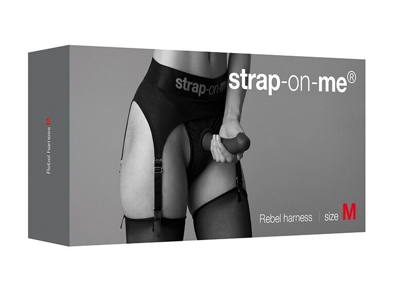 Трусики для страпона с подвязками для чулок Strap-On-Me Rebel Harness - M