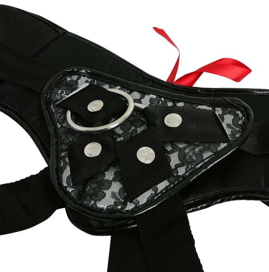 Трусики для страпона Sportsheets Plus Size Grey and Black Lace Corset Strap-On
