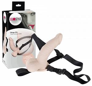 Женский страпон Erostyle Strap-On With Silicone Dildo, телесный