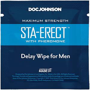 Салфетка-пролонгатор с феромонами Doc Johnson Sta-Erect Delay Wipe For Men