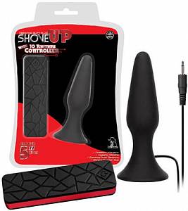 Анальная пробка с вибрацией Shone Up, черная