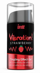 Жидкий вибратор intt Vibration Strawberry - клубника, 15 мл