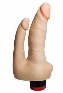 Двойной вибратор Egzo - 17 см, телесный