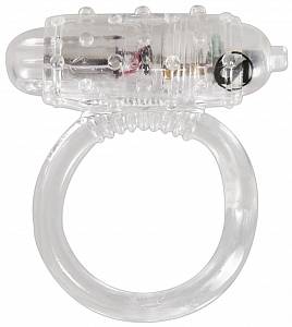 Эрекционное кольцо с вибрацией Vibro Ring Clear, прозрачное