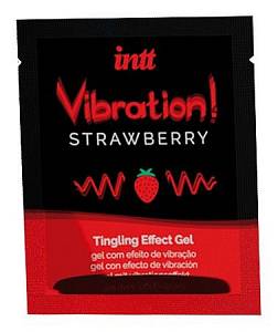 Пробник жидкого вибратора intt Vibration Strawberry - клубника, 5 мл