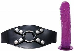 Страпон с креплением на ногу Lap Dancer, фиолетовый