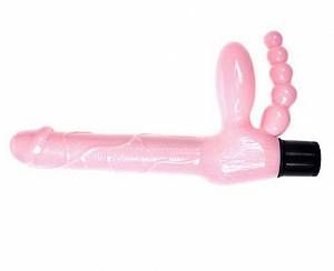 Безремневой страпон с вибрацией Super Straless Dildo, розовый