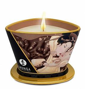 Массажная свеча Shunga Massage Candle Intoxicating Chocolate - шоколад, 170 мл