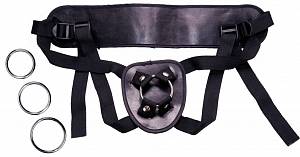 Трусы для страпона Universal Harness с 3 кольцами, черные