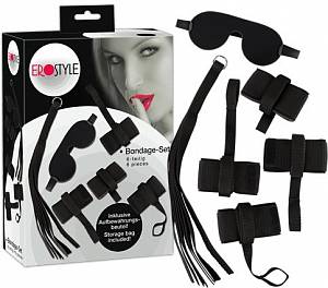 Набор для бондажа Erostyle Bondage-Set - 6 предметов, черный