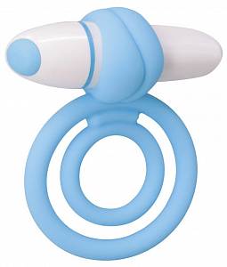 Виброкольцо для пениса и мошонки Play Candi, голубое