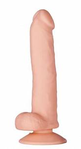 Силиконовый фаллоимитатор Purrfect Silicone Deluxe Dong - 20 см, телесный
