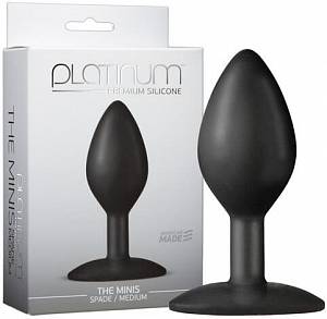 Анальная пробка Platinum The Minis Spade Medium, черная