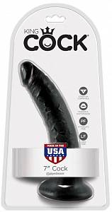 Реалистичный фаллоимитатор на присоске King Cock 7, черный