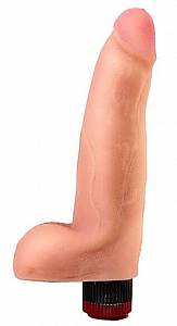 Вибратор с мошонкой Mad Egzo Evolution - 20 см, телесный