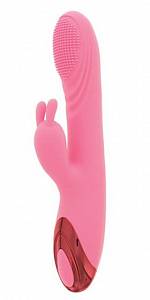 Вибратор Vibes of Love Heating Brush Bunny, розовый