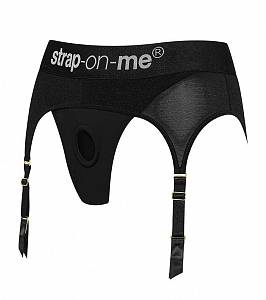 Трусики для страпона с подвязками для чулок Strap-On-Me Rebel Harness - XL