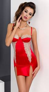 Эротическая сорочка Passion Exclusive Loraine Chemise S/M, красная
