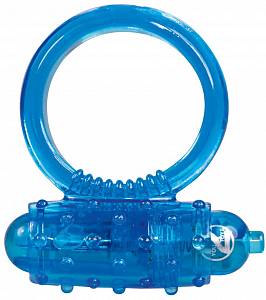 Эрекционное кольцо с вибрацией Vibro Ring, голубое