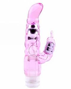Гелевый Rabbit вибратор Crystal Jelly My Dual Pleasure, розовый