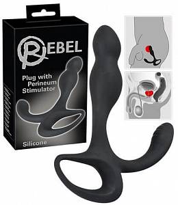 Массажер простаты Rebel Plug With Perineum Stimulator, черный