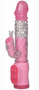 Вибратор с ротацией Pearl Delight Bunny, розовый