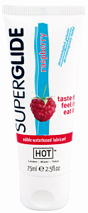 Оральный лубрикант Hot Superglide Raspberry - малина, 75 мл