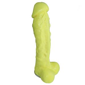 Крафтовое мыло Чистый Кайф - фаллос с присоской - размер XL, желтое