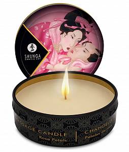Массажная свеча Shunga Mini Massage Candle Rose Petals - лепестки роз, 30 мл