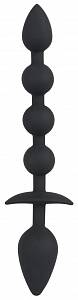 Анальная цепочка Black Velvets Plug&Beads, черный