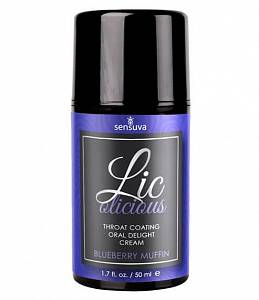 Съедобный крем для минета Sensuva Lic-o-licious Blueberry Muffin - черничный мафин, 50 мл