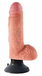 Вибратор King Cock Posable Spine 7, телесный