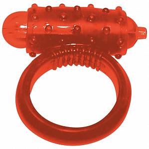 Эрекционное кольцо с вибрацией Vibro Ring Red, красное