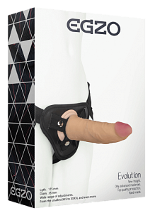 Женский страпон Egzo Evolution 17,5 см, телесный