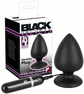 Анальная пробка с вибрацией Black Velvets Vibrating Plug XXL, черная